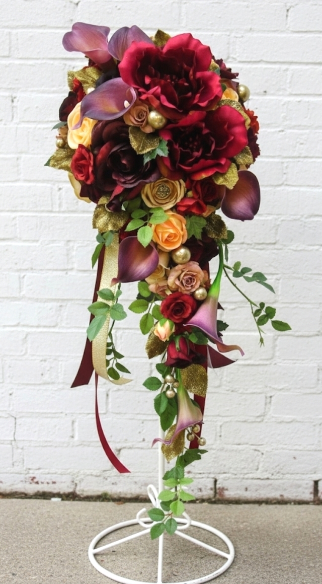 大輪の薔薇＆カラーのラグジュアリーブーケ