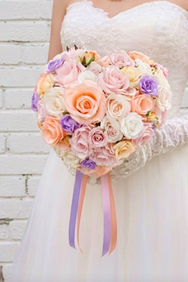 大人パステルのハートのブーケ