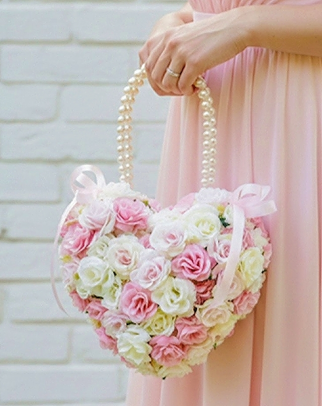 ハート＆バッグ＆リース＆バスケットブーケ｜造花ウエディングブーケ