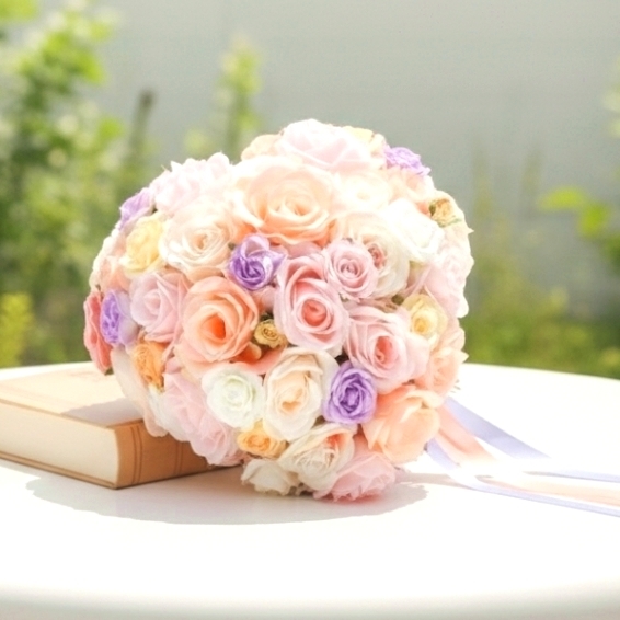 大人パステルのハートのブーケ