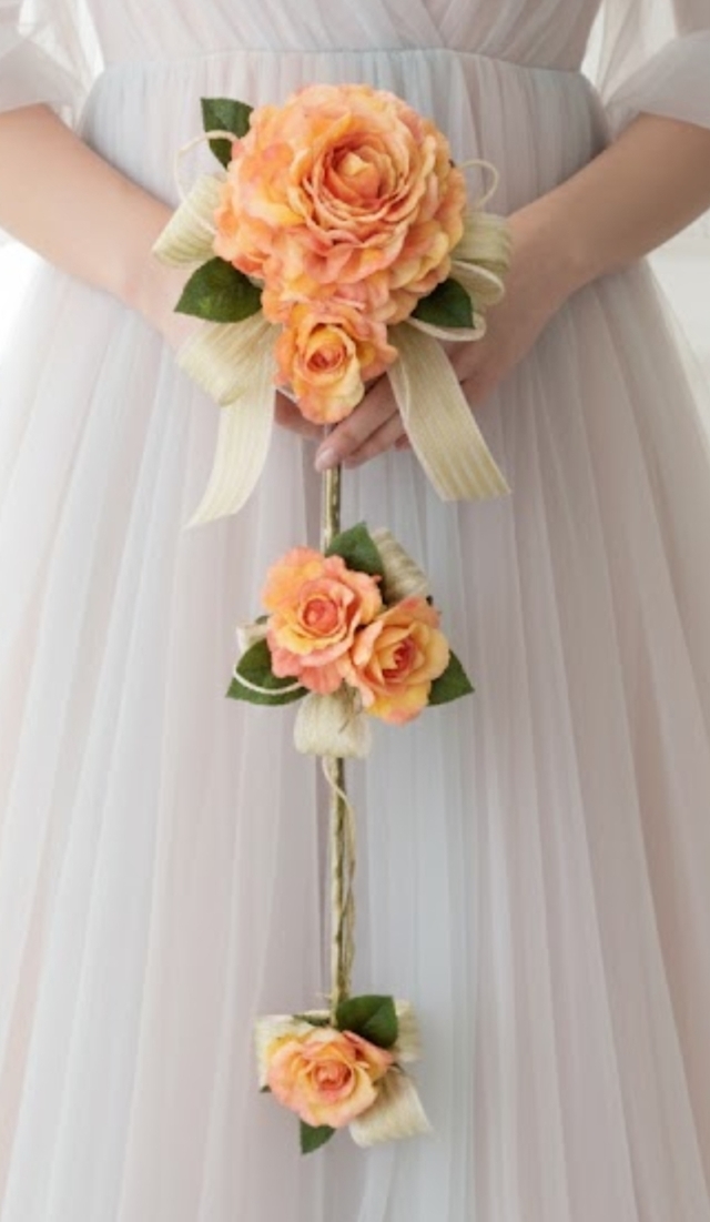 ホワイト＆グリーン＆パールのナチュラルエレガンスなグランメリアブーケ