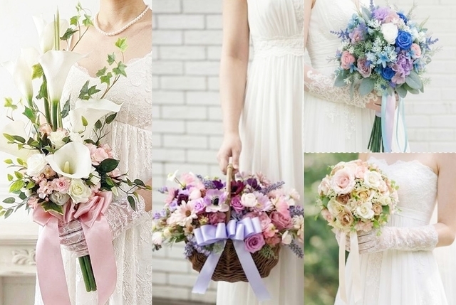 エンパイアラインドレスに合う小ぶりで軽やかなブーケ