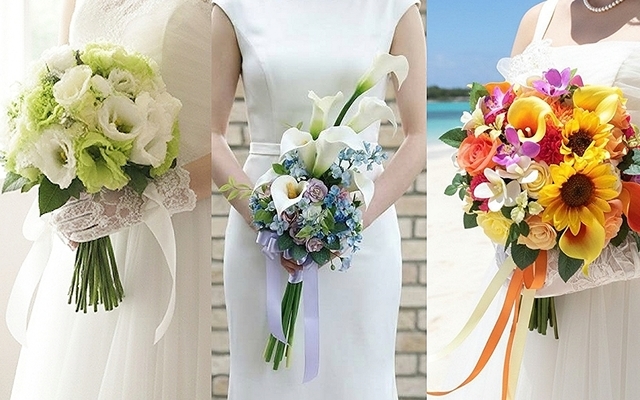 クラッチブーケ＆フリースタイルブーケ　造花（アーティフィシャルフラワー）　　