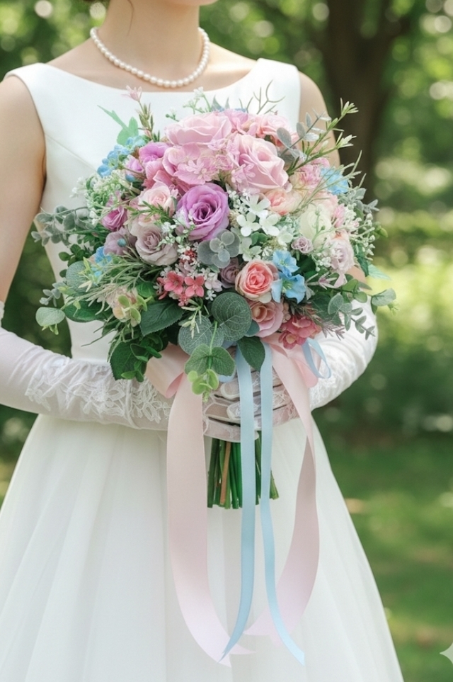 クラッチブクラッチブーケ｜造花ウエディングブーケ｜アーティフィシャルフラワー