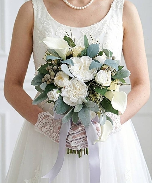 クラッチブーケ カラー　薔薇｜造花ウエディングブーケ｜アーティフィシャルフラワー