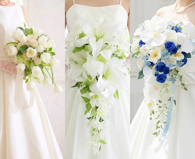 キャスケードブーケ　造花（アーティフィシャルフラワー）